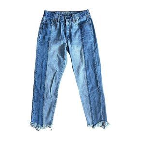 American Eagle Vintage‎ High Rise Women's  Jeans, size 4, Raw Hem Patch Rocker